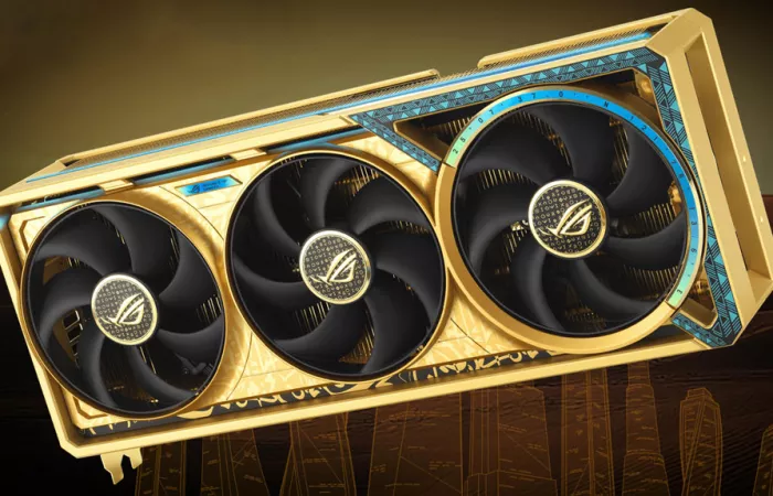 Asus lancia la ROG Astral RTX 5090 Dhahab Edition in oro 24k
