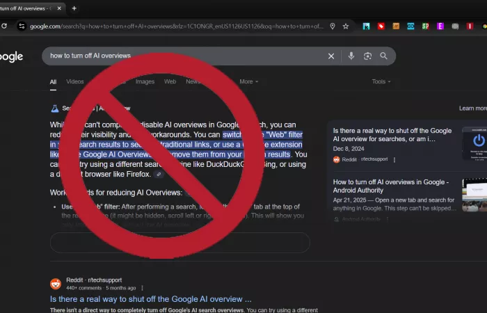 Google e l'ingerenza dell'AI: nasce un'estensione per bloccarla