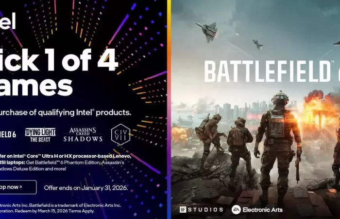 Intel lancia pacchetti gaming con giochi gratuiti per le festività