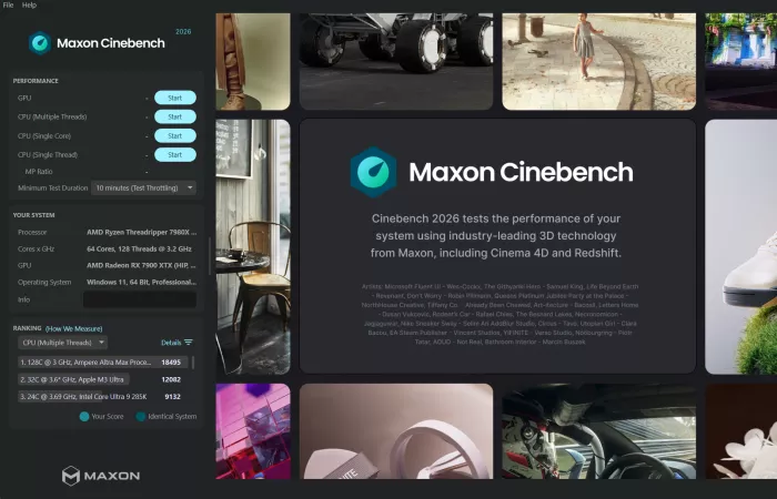Cinebench 2026: Nuovo benchmark per CPU e GPU più impegnativo