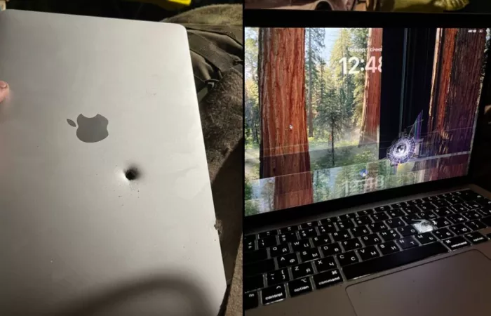 MacBook Air colpito da schegge in Ucraina continua a funzionare