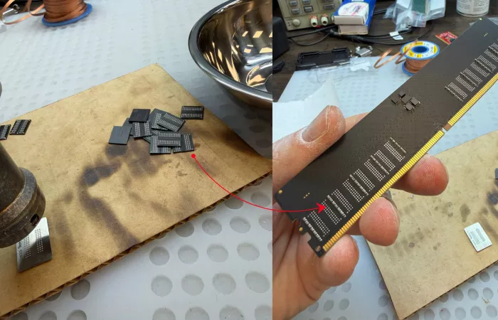 Modder costruisce RAM DDR5 desktop economica con memoria laptop