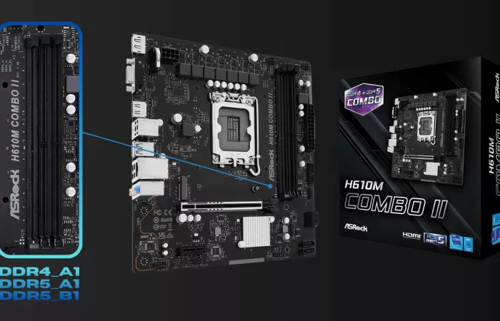 ASRock presenta H610M Combo II: la motherboard ibrida DDR4/DDR5
