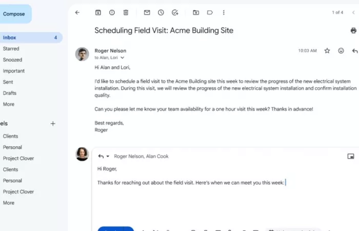 Gmail estende l'AI per pianificare incontri di gruppo