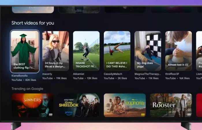 Google TV integra un feed dedicato ai YouTube Shorts sulla home