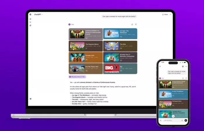 Tubi integra ChatGPT per suggerire film e serie su richiesta