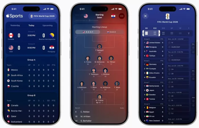 Apple Sports si rinnova per la FIFA World Cup 2026