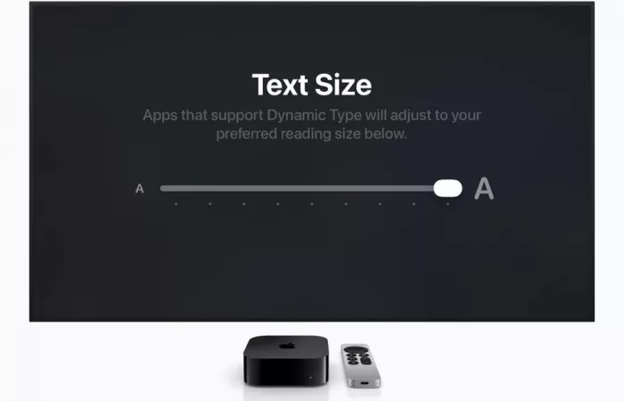 tvOS 27 porta il controllo della dimensione testo su Apple TV