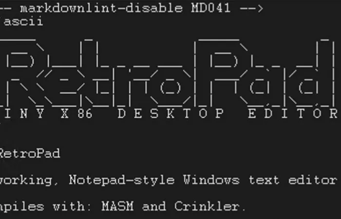 RetroPad: Notepad di Windows XP in soli 2.749 byte grazie all'assembly x86
