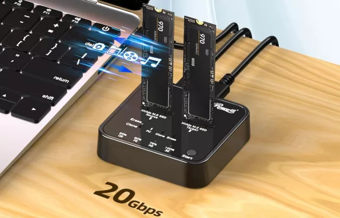Rosewill M.2 NVMe Cloner + Eraser: clonazione e cancellazione SSD semplificate