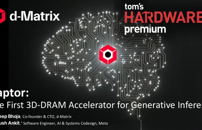 d-Matrix presenta Raptor: AI accelerator 3D con DRAM custom e 100 TB/s di banda
