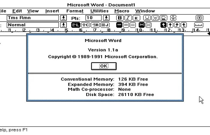 Microsoft Word 1.1a arriva in versione x64 per Windows 11
